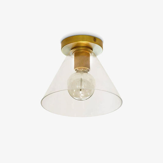 Minimalist Flush Mount Light With Glass Shade and Filament NALANI