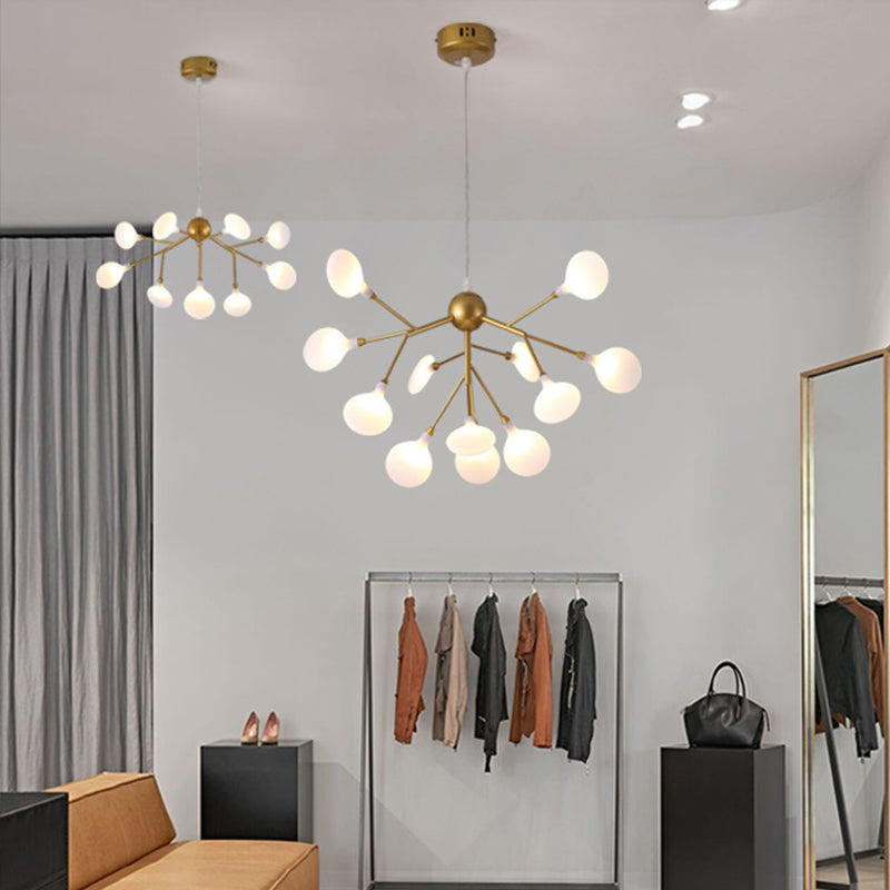 Minimalist LED Chandelier Light Fixture For Retail Store 12 Gold NALANI
