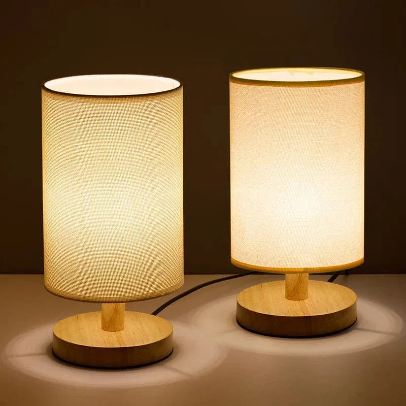 Minimalist Linen Table Lamp With Wooden Base In Home Decor NALANI