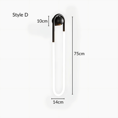 Minimalist Pendant Light in Brushed Brass or Satin Black Black Style D NALANI