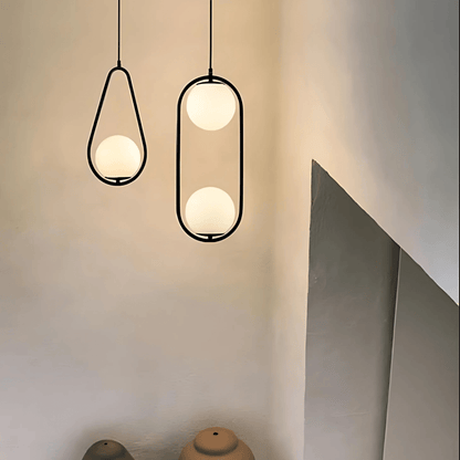 Minimalist Pendant Lights With Frosted Glass Globes NALANI