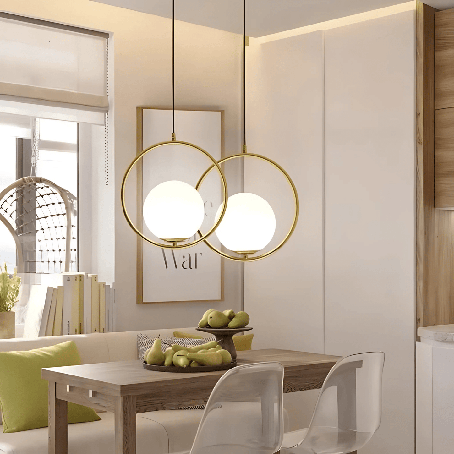 Minimalist Pendant Lights With Frosted Glass Globes NALANI