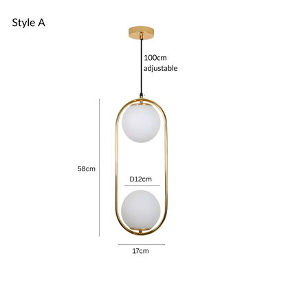 Minimalist Pendant Lights With Frosted Glass Globes Type A NALANI