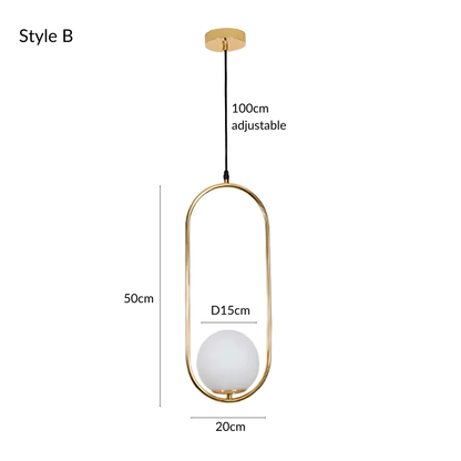 Minimalist Pendant Lights With Frosted Glass Globes Type B NALANI