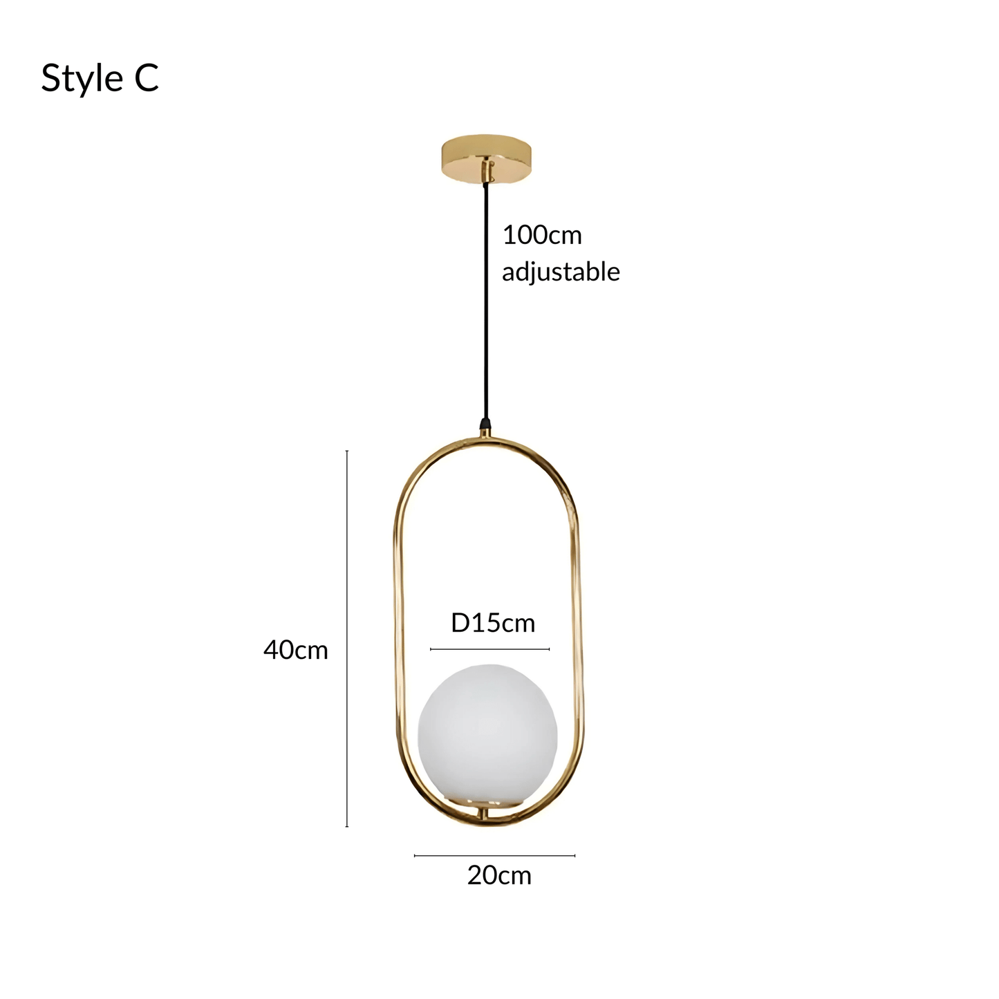 Minimalist Pendant Lights With Frosted Glass Globes Type C NALANI