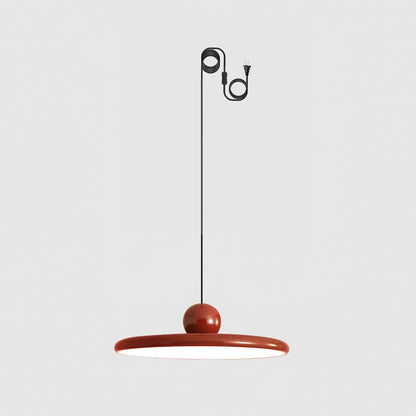 Minimalist Round Disk Pendant Light With Warm Glow ∅ 19.6″ X H 4.7″ Dia 50cm X H 12cm (Power: ~48W) (2 hooks) NALANI