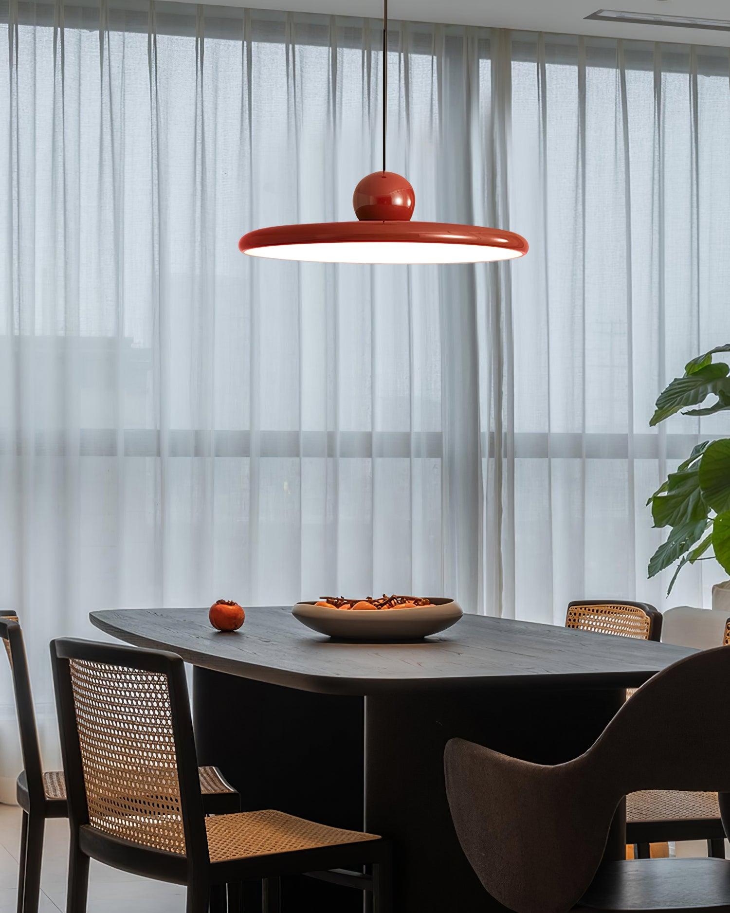 Minimalist Round Disk Pendant Light With Warm Glow NALANI