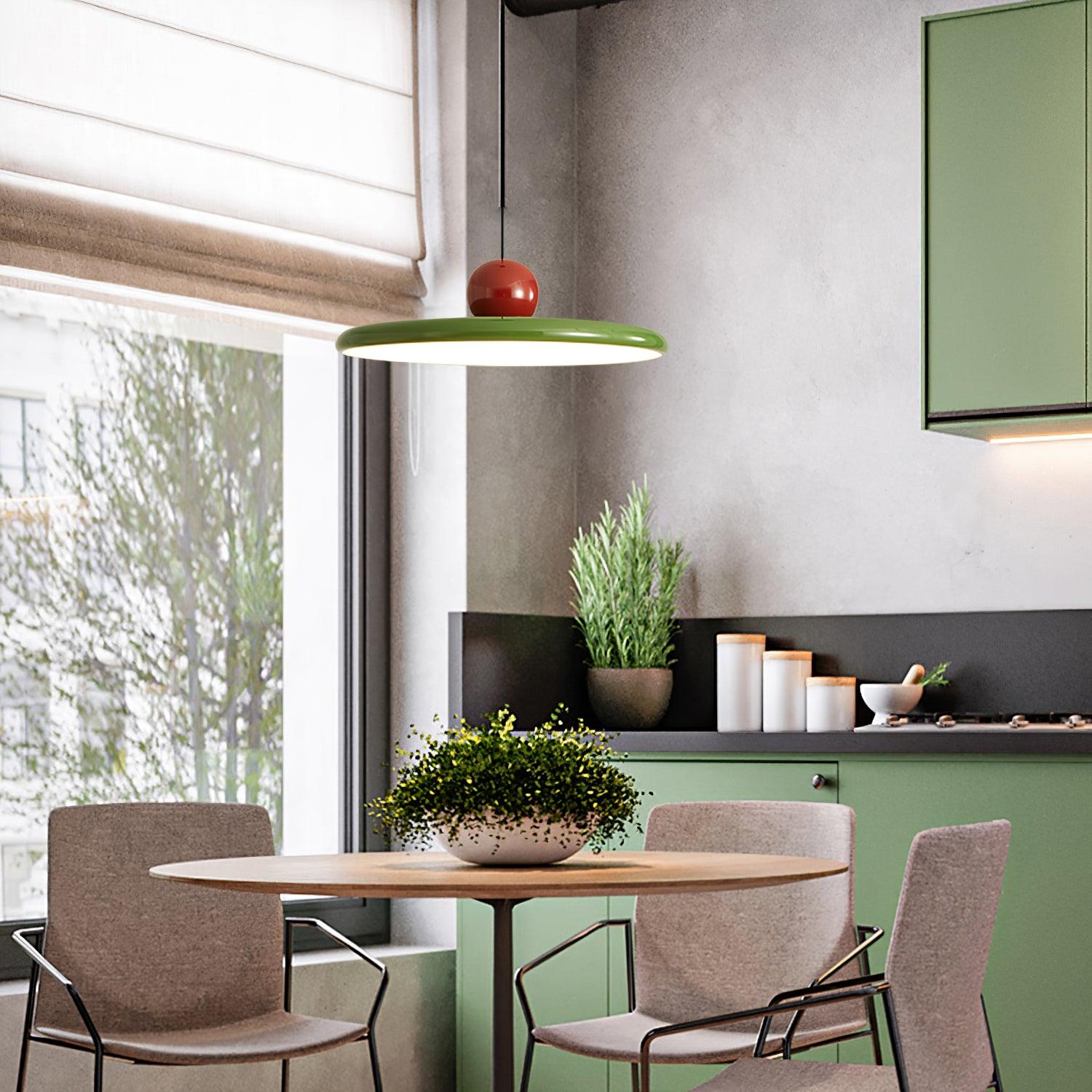 Minimalist Round Disk Pendant Light With Warm Glow NALANI
