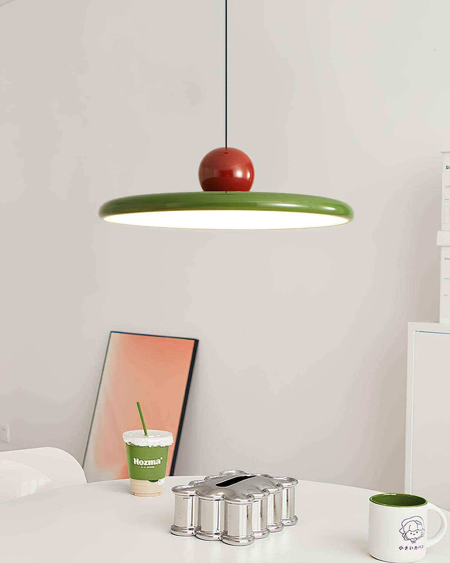 Minimalist Round Disk Pendant Light With Warm Glow NALANI