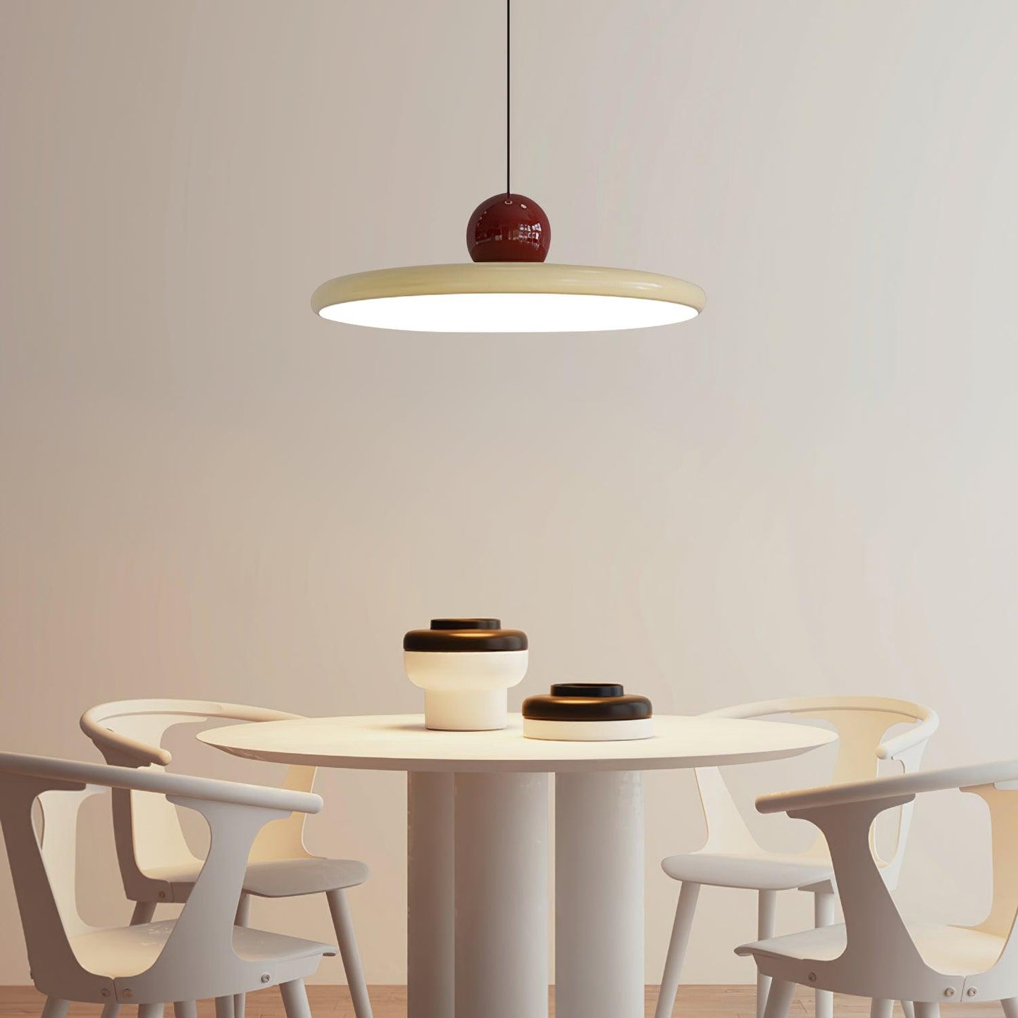 Minimalist Round Disk Pendant Light With Warm Glow NALANI