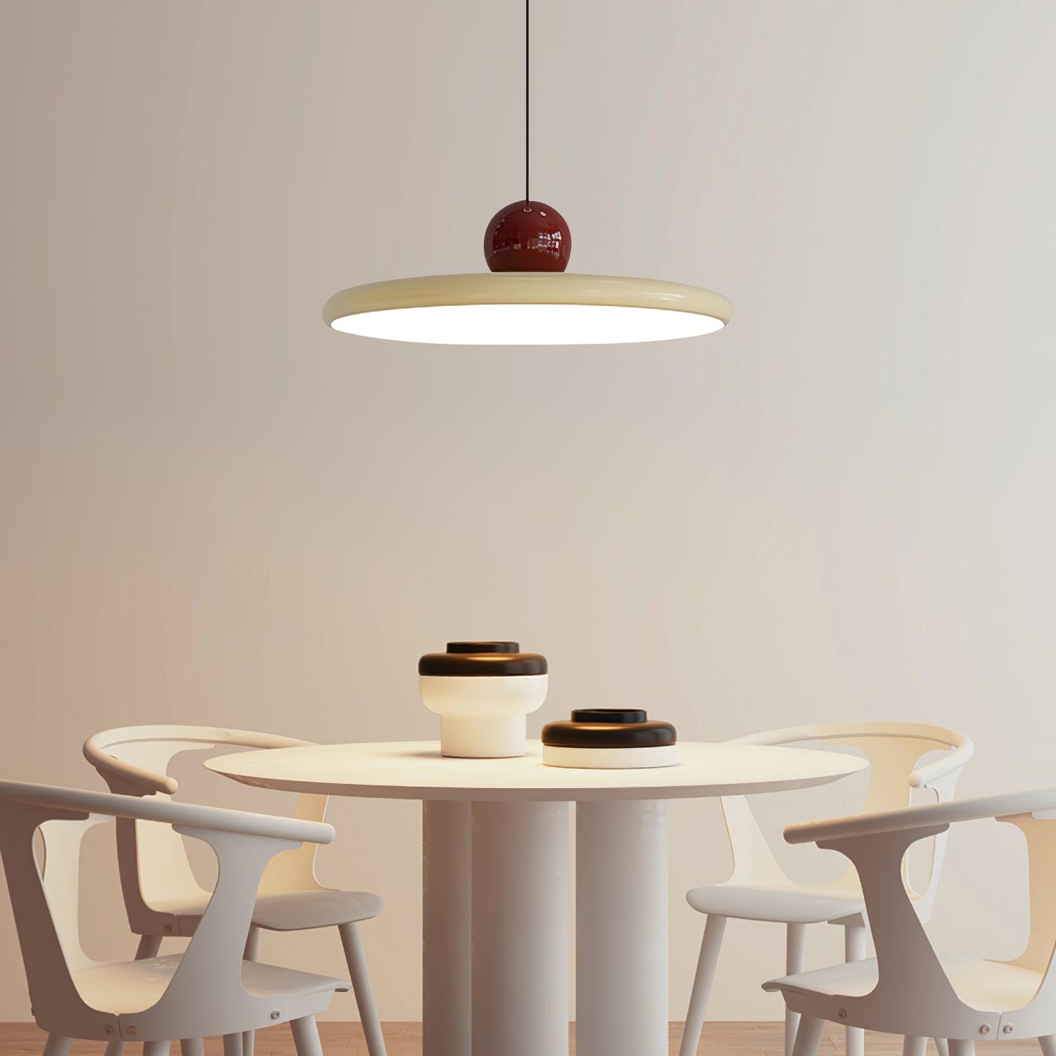 Minimalist Round Disk Pendant Light With Warm Glow NALANI
