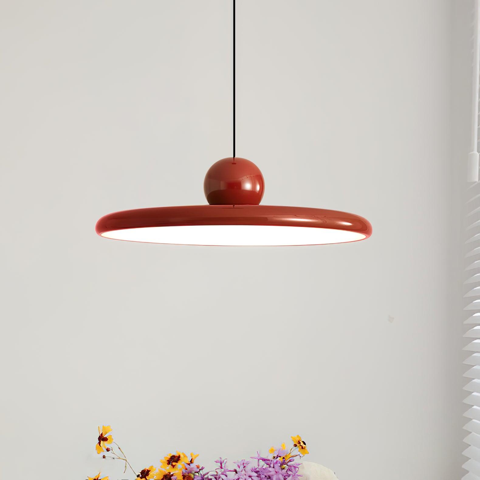 Minimalist Round Disk Pendant Light With Warm Glow NALANI