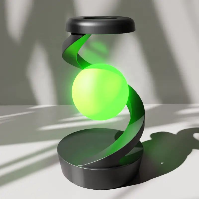 Minimalist Spiral Table Lamp with Glowing Sphere Design NaLani