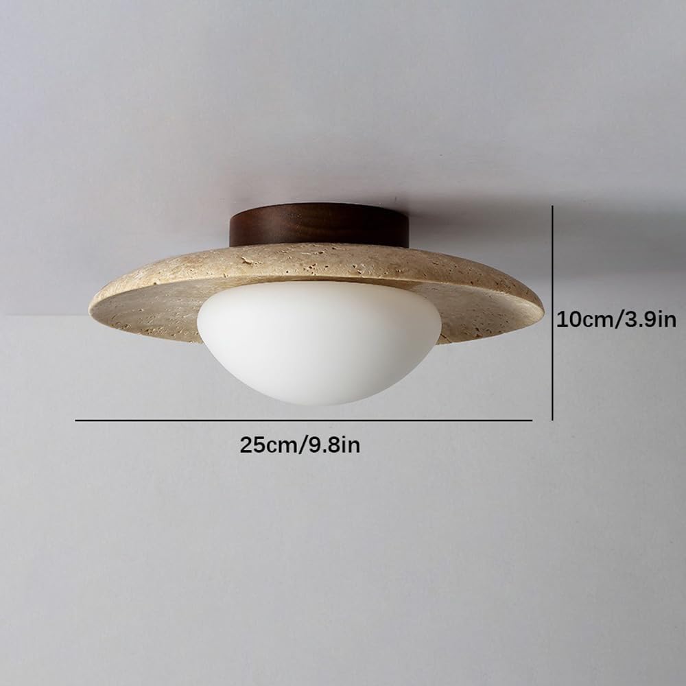 Minimalist Travertine LED Ceiling Light Nordic Design NALANI