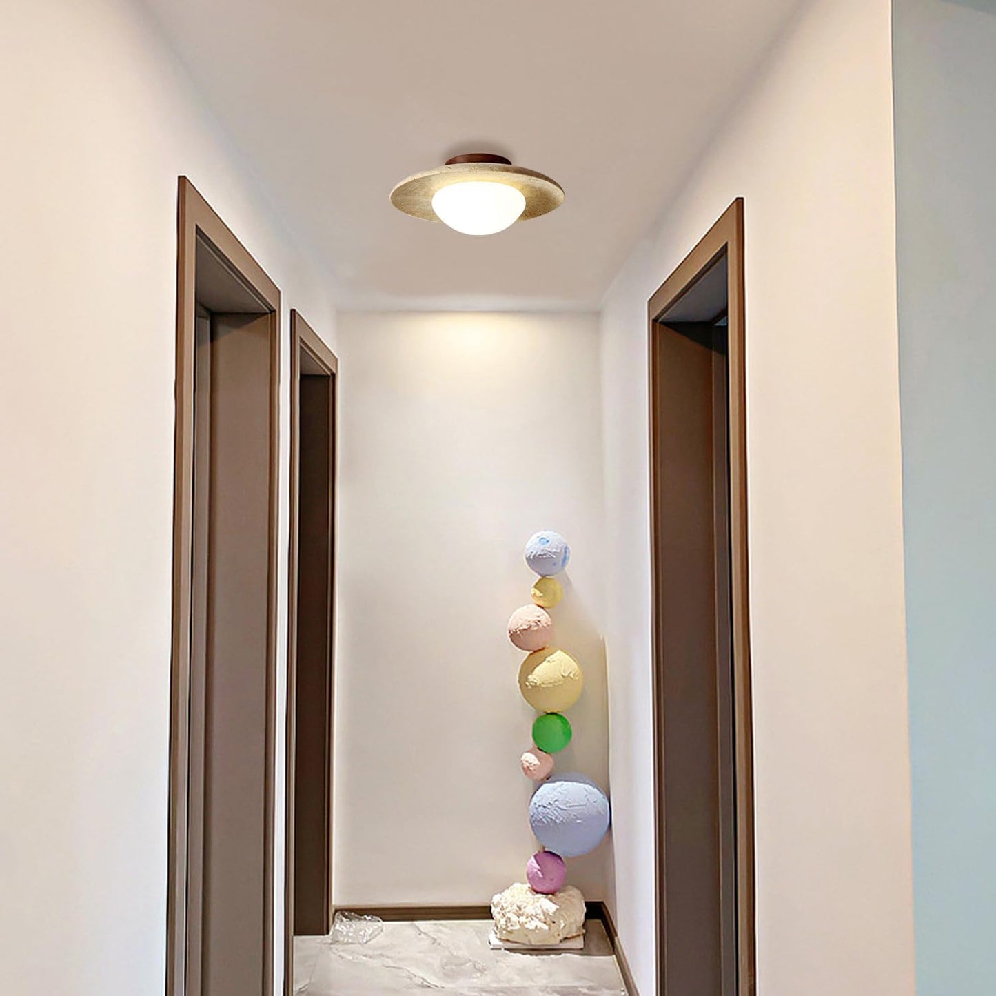 Minimalist Travertine LED Ceiling Light Nordic Design NALANI