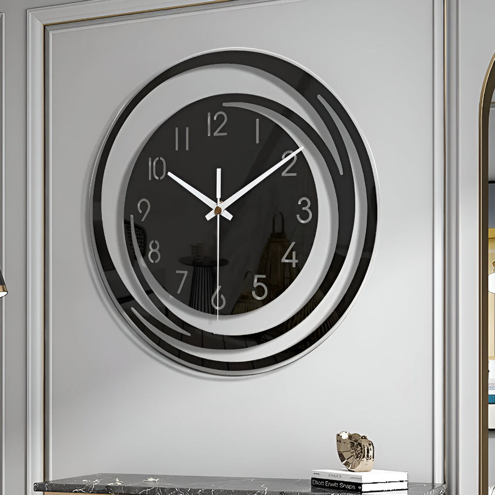 Modern Black Acrylic Wall Clock In Scandinavian Style NALANI