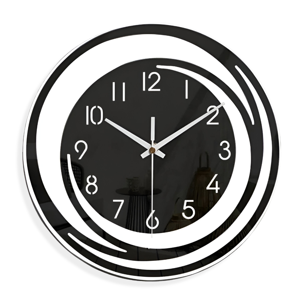 Modern Black Acrylic Wall Clock In Scandinavian Style NALANI