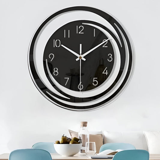 Modern Black Acrylic Wall Clock In Scandinavian Style NALANI