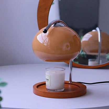 Modern Candle Warmer Lamp with Elegant Design and Ambient Light Brown NaLani