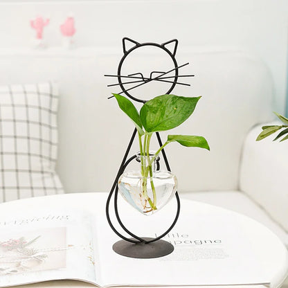 Modern Cat Shaped Hydro Vase for Home Weddings and Parties NALANI
