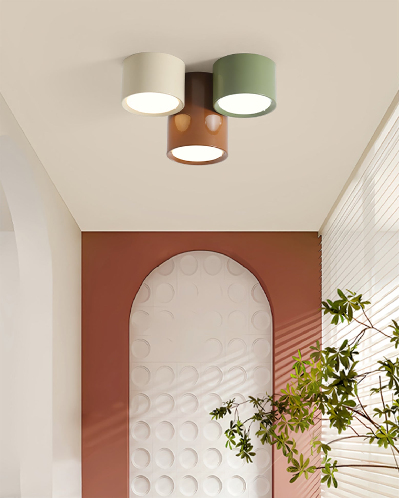 Modern Cylindrical Metal Ceiling Light For Hallways NALANI