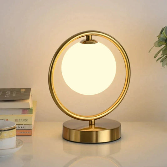 Modern Glass Globe Table Lamp With Warm Ambient Light NALANI