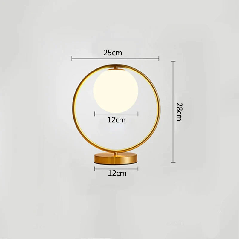 Modern Glass Globe Table Lamp With Warm Ambient Light E - Lumanèr NALANI