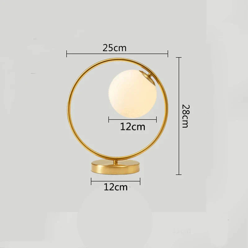 Modern Glass Globe Table Lamp With Warm Ambient Light F - Lumanèr NALANI