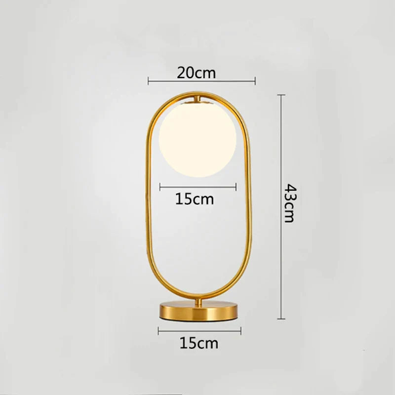 Modern Glass Globe Table Lamp With Warm Ambient Light H - Lumanèr Cold White NALANI