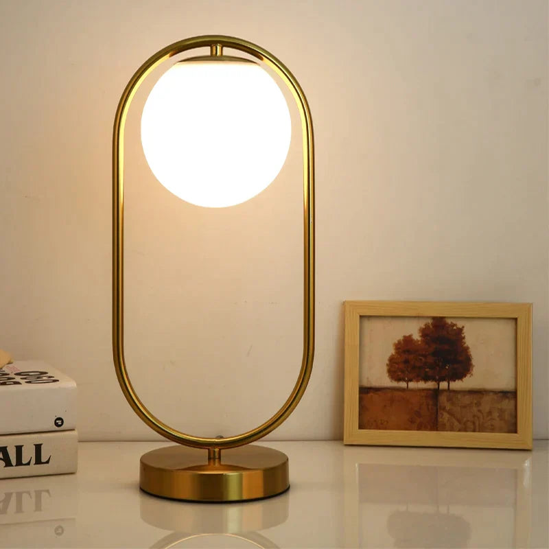 Modern Glass Globe Table Lamp With Warm Ambient Light NALANI