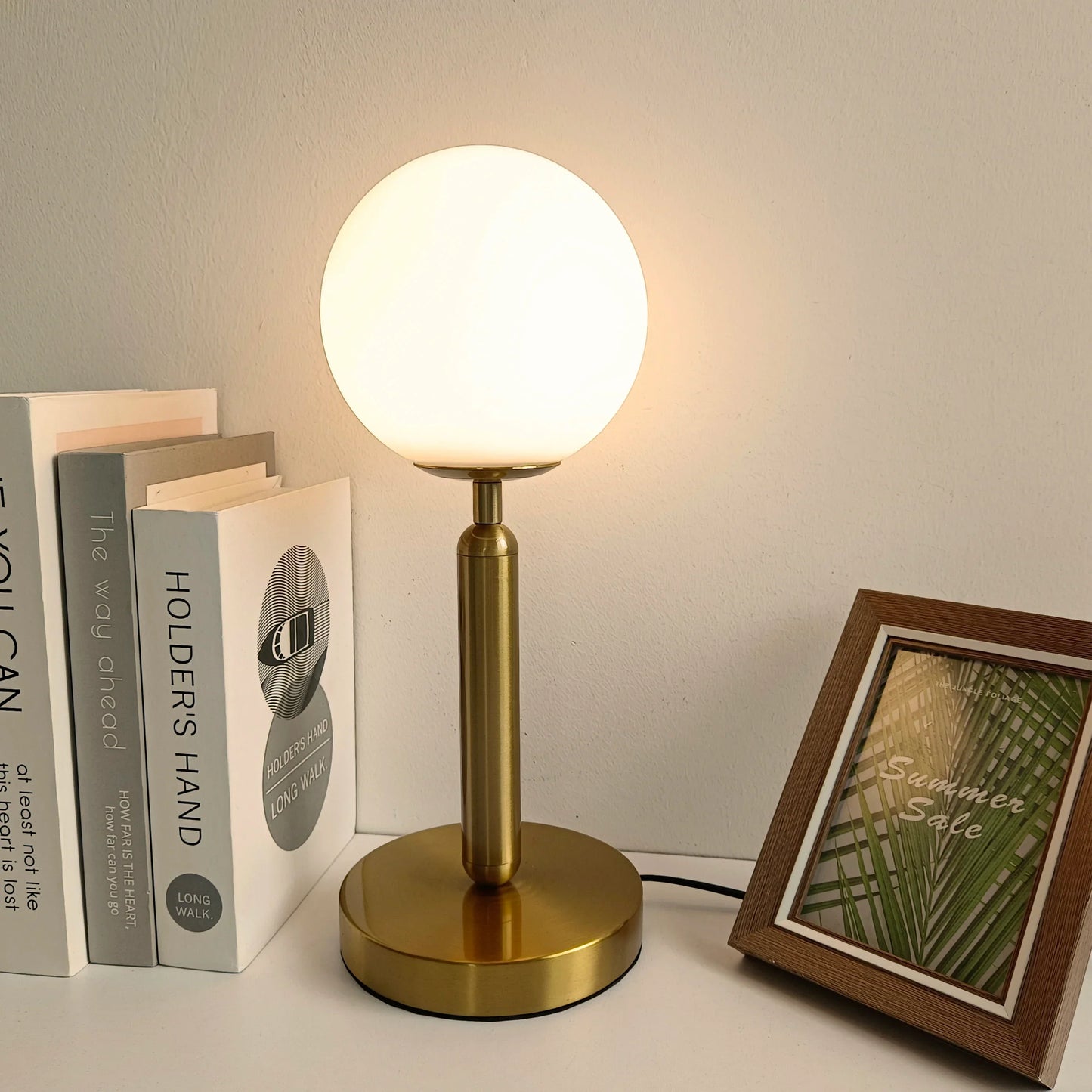 Modern Glass Globe Table Lamp With Warm Ambient Light NALANI