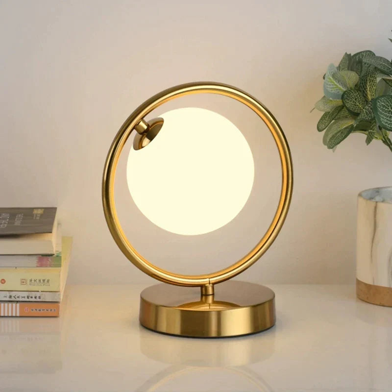Modern Glass Globe Table Lamp With Warm Ambient Light NALANI