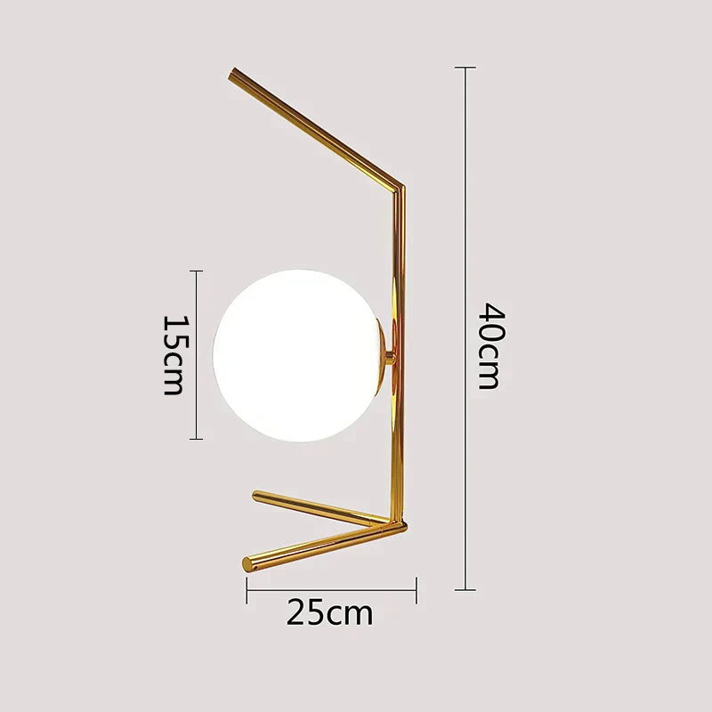 Modern Glass Globe Table Lamp With Warm Ambient Light NALANI