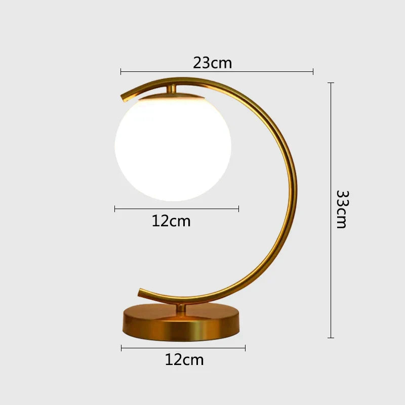 Modern Glass Globe Table Lamp With Warm Ambient Light B- Lumanèr NALANI