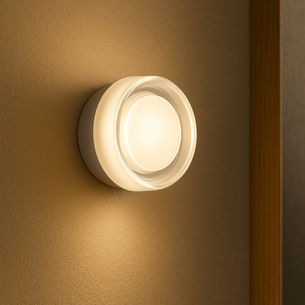 Modern Glass Shade LED Wall Light for Living Rooms Ambient Clear Light NALANI