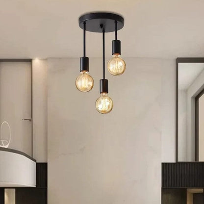 Modern Industrial Surface Mounted Ceiling Light E27 3 lights Black NALANI