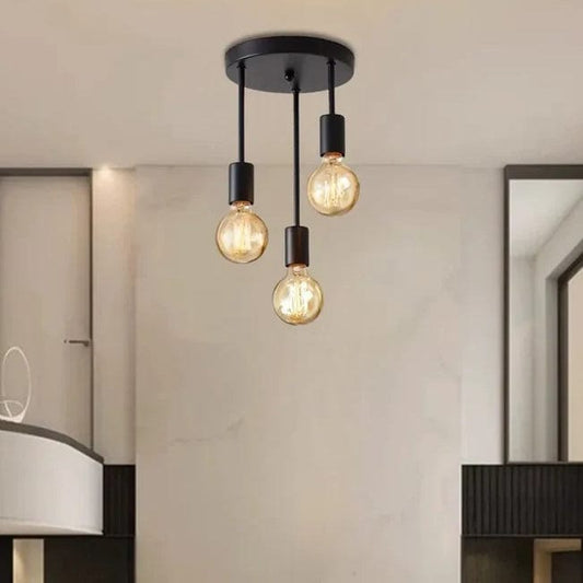 Modern Industrial Surface Mounted Ceiling Light E27 3 lights Black NALANI