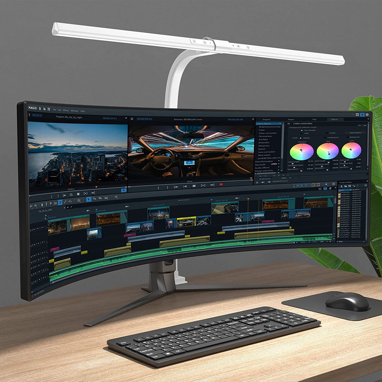 Modern LED Desk Lamp With Clamp For Home Office Efficiency White NALANI