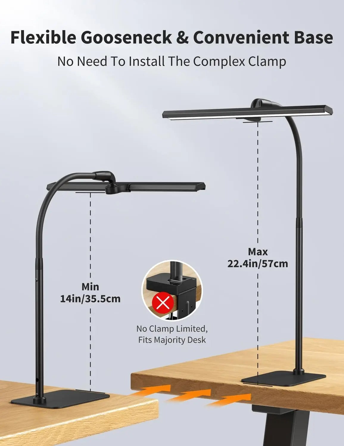 Modern LED Desk Lamp with Flexible Gooseneck and Dimmable Brightness NaLani