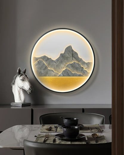 Modern Luxe Mountain Refuge Silhouette Circle Decor NALANI