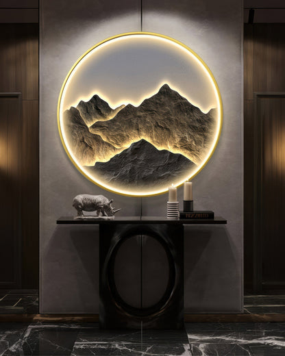Modern Luxe Mountain Refuge Silhouette Circle Decor NALANI