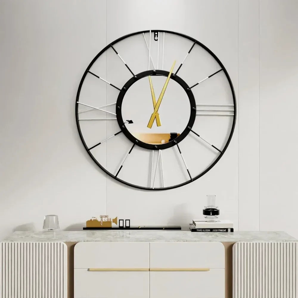 Modern Metal Wall Clock for Home Decor 24 Inch Minimalist Design NaLani