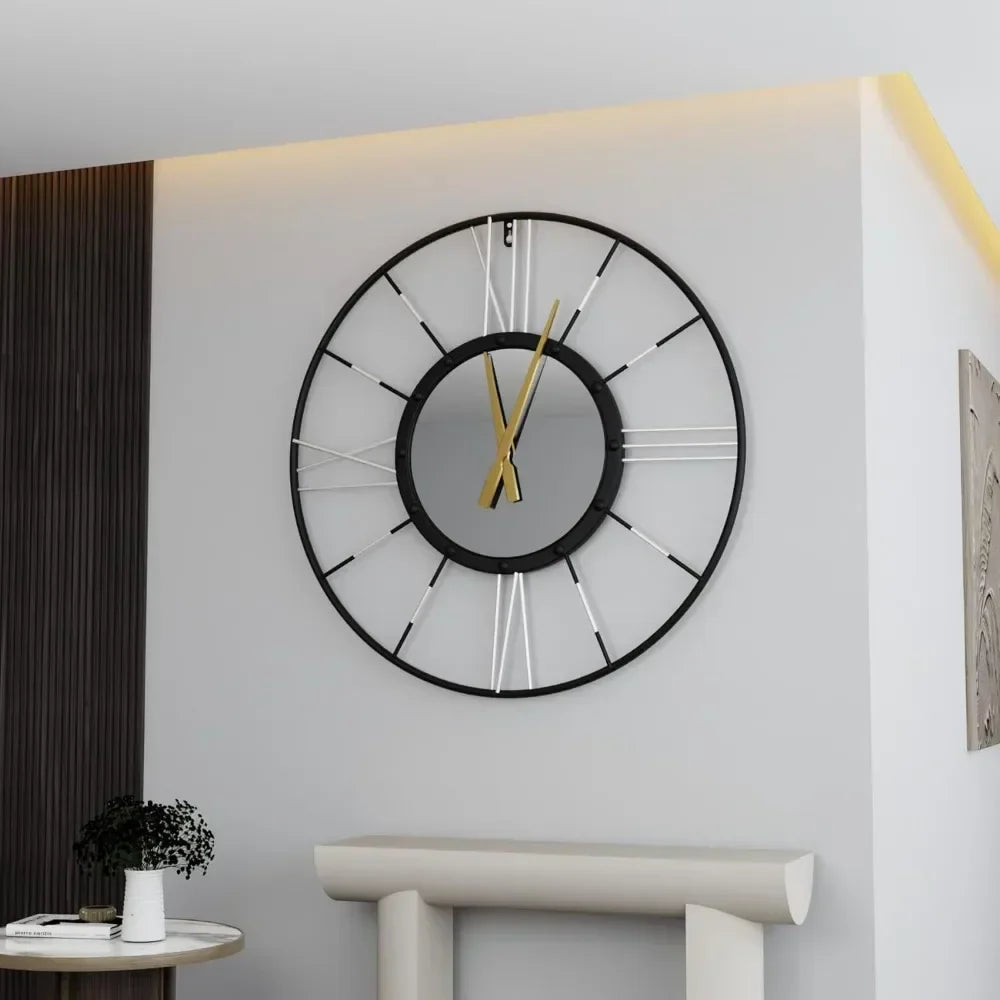 Modern Metal Wall Clock for Home Decor 24 Inch Minimalist Design NaLani