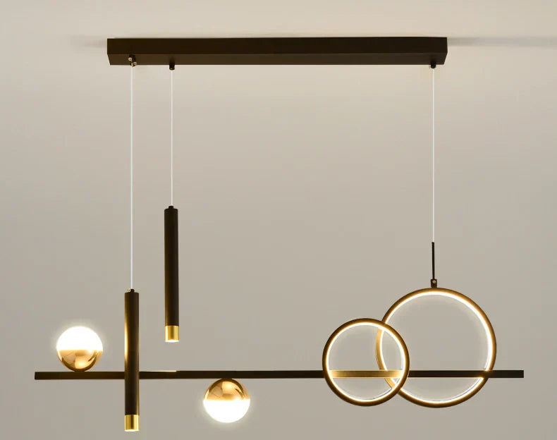 Modern Minimalist LED Pendant Lights With Remote Control Black NALANI