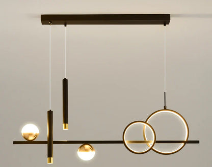Modern Minimalist LED Pendant Lights With Remote Control Black NALANI