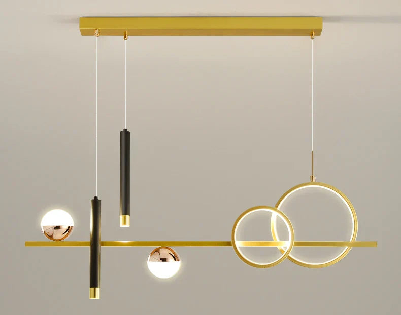 Modern Minimalist LED Pendant Lights With Remote Control Gold NALANI
