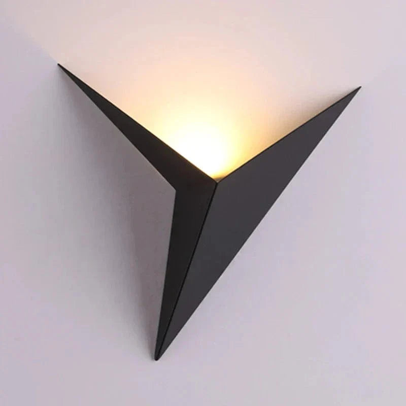 Modern Minimalist LED Wall Light Triangular Design Black Warm White NALANI
