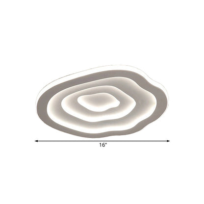 Modern Ripple Acrylic Ceiling Lamp LED Flushmount in White Light NaLani