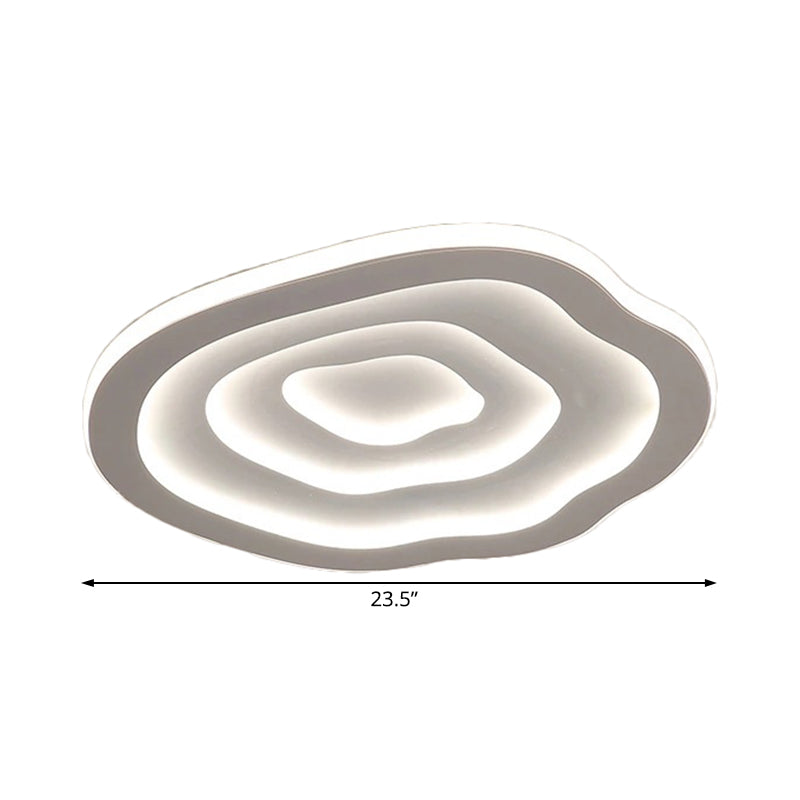 Modern Ripple Acrylic Ceiling Lamp LED Flushmount in White Light NaLani