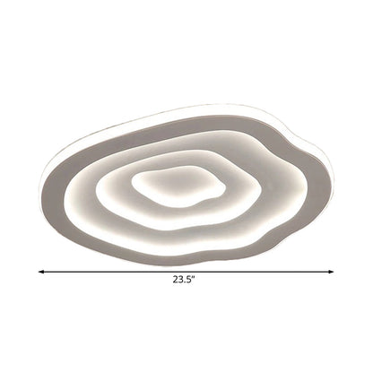 Modern Ripple Acrylic Ceiling Lamp LED Flushmount in White Light NaLani